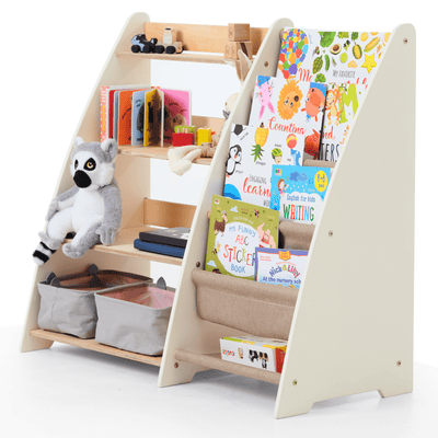 Raft Montessori 2 în 1 pentru cărți și jucării pentru copii mici