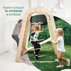 Loc de joacă de interior pentru copii mici – 7 în 1 Loc de joacă + Set de leagăne + Tobogan + Set de artă
