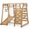 Set de gimnastică Jungle 6 în 1 pentru copii: Loc de joacă + set de leagăne + tobogan + frânghie + scări