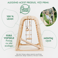 Loc de joacă de interior pentru copii mici – 7 în 1 Loc de joacă + Set de leagăne + Tobogan + Set de artă