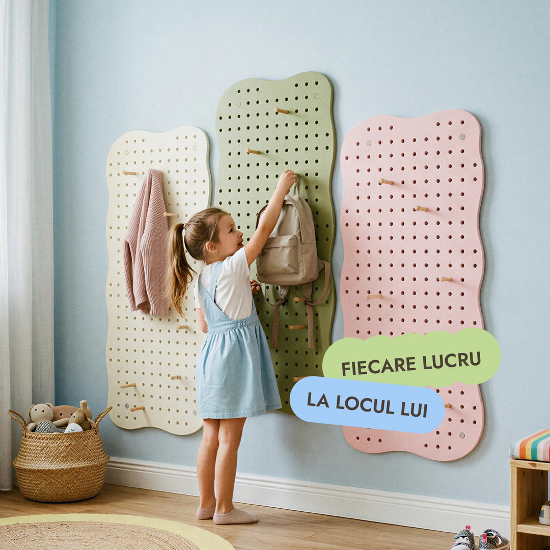 Pegboard din lemn pentru camera copiilor — GoodevasBoard