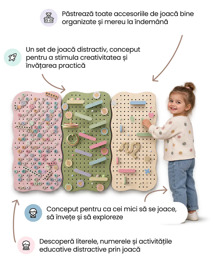 Pegboard din lemn pentru camera copiilor — GoodevasBoard