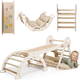 4în1 Set de Cățărat Montessori: Triunghi Pikler + Arc de Cățărat + Placă Tobogan + Pernă pentru Copii Mici (1–3 Ani) – Ivory